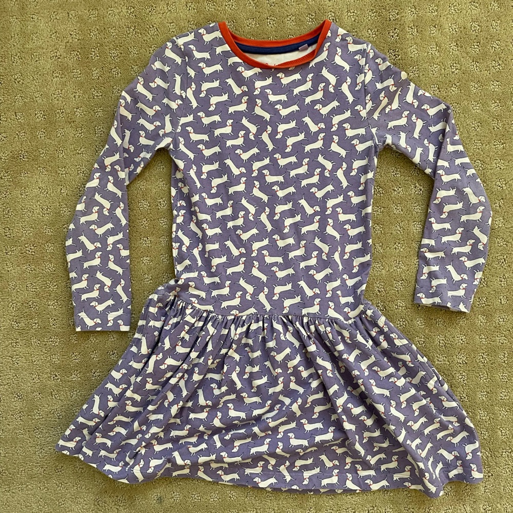 MiniBoden Doggie Print Kid Dress